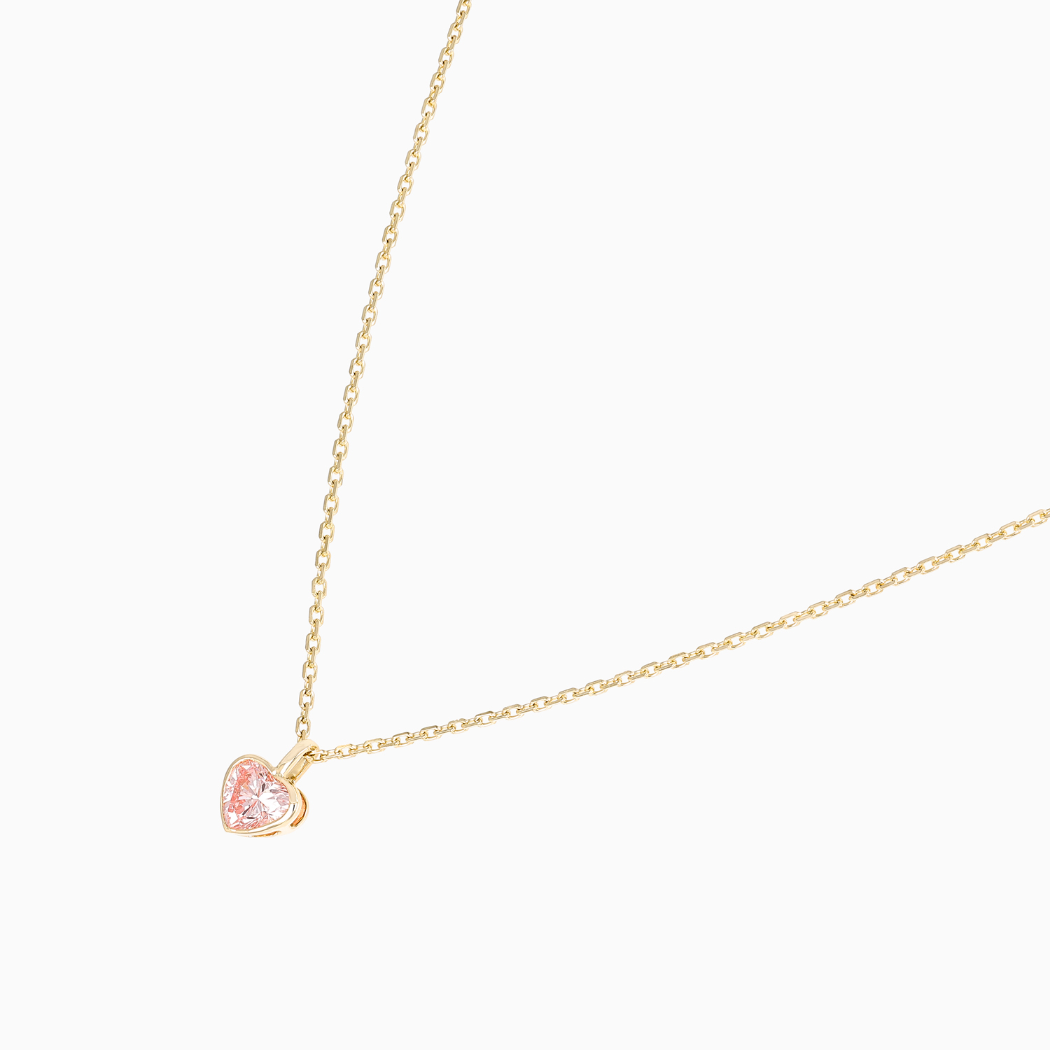 Heart-Shaped Lab-Grown Fancy Pink Diamond Solitaire Pendant, 14k Yellow Gold